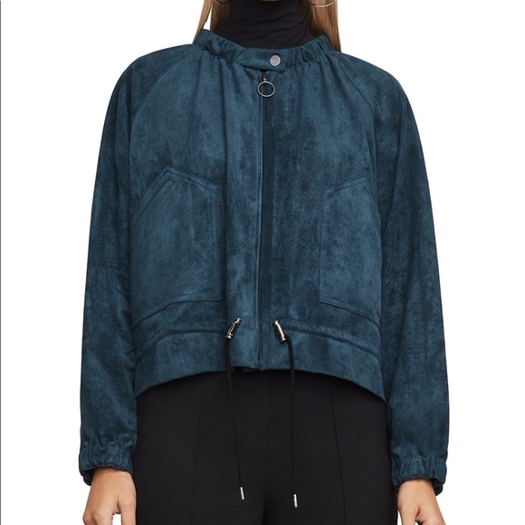 BCBGMaxAzria Jackets & Blazers - BCBG Beautiful dark blue suede jacket bomber